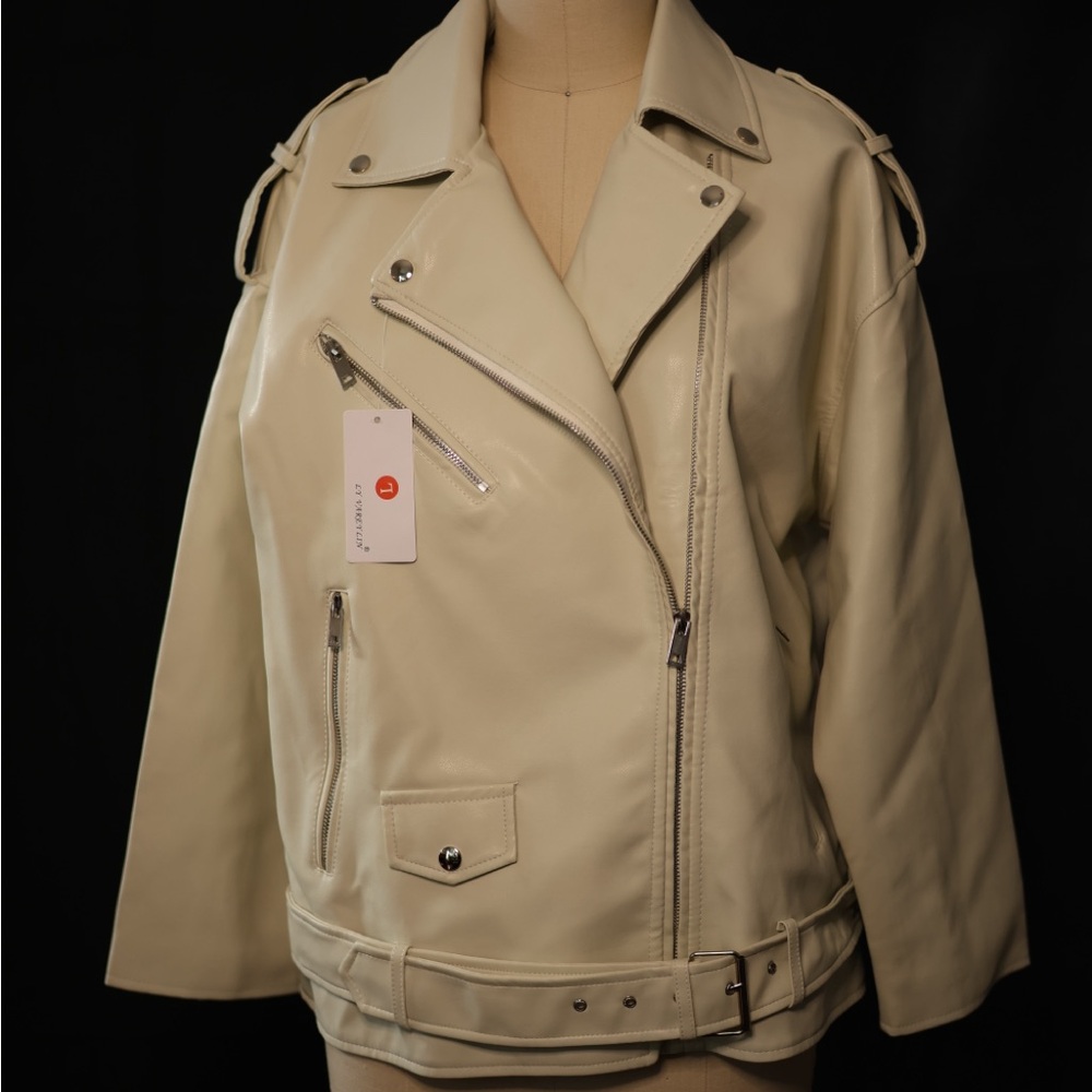 Cream Biker Jacket
